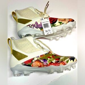 Adidas Adizero Chaos Football Cleats Off White/Gold/Floral-Vars Size 10
